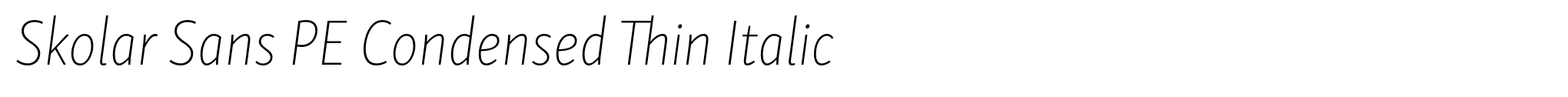 Skolar Sans PE Condensed Thin Italic image